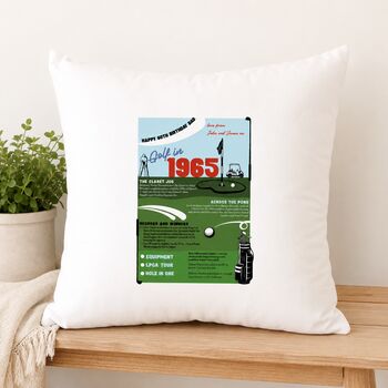 Cushion Gift For Golfers Personalised For Any Year Of The Sport, 3 of 9