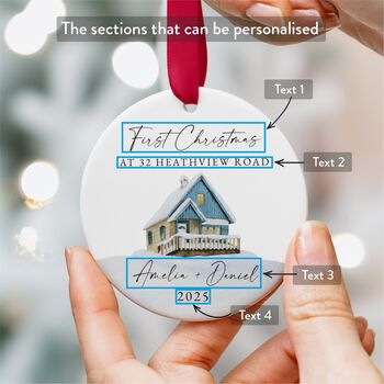 Personalised First Christmas Ornament Custom Address, 3 of 7