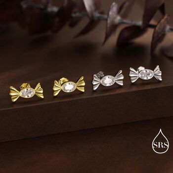 Sterling Silver Cz Candy Stud Earrings, 5 of 12