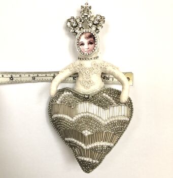 Christmas Tree Topper Beaded Heart 'Flo', 9 of 10