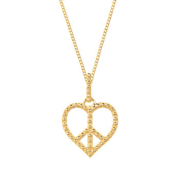 Peace Heart Pendant Necklace Gold Plated, 6 of 12