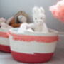 Soft Cotton White And Pink Plant Or Storage Basket, thumbnail 3 of 4