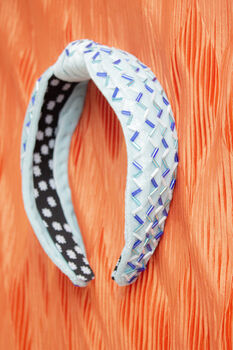 Baby Blue Sprinkle Beaded Twist Knot Headband, 4 of 5