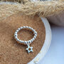 Sterling Silver Star Charm Stacking Stretch Bead Ring, thumbnail 4 of 7