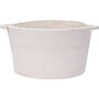 White Oval Cotton Rope Storage Basket With Handles, thumbnail 1 of 5
