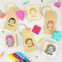Personalised Woman Girl Character Rubber Stamp, thumbnail 1 of 5