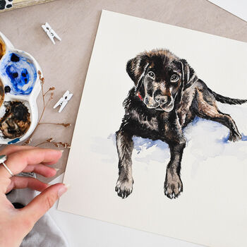 Original Hand Painted Watercolour Dog Portrait | Custom Pet Portrait From Photo, 8 of 11