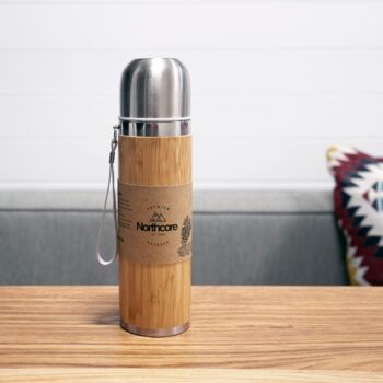 Northcore Bamboo Stainless Steel Thermos Flask, 3 of 3