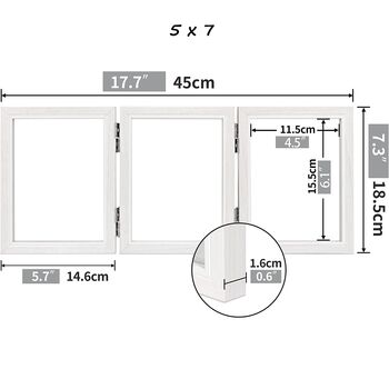 White Triple Picture Frames With 360° Folding Hinge, 9 of 12