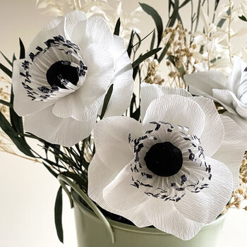 Paper Anemone Bouquet With Preserved And Dried Foliage, 3 of 5