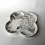 White Monochrome Marbled Abstract Floret Trinket Tray, thumbnail 3 of 4