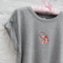 Wizzie X Chloë Grey Embroidered Prawn T Shirt, thumbnail 5 of 8