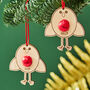 Robin Decoration And Bag Of Chocolate Tummies, thumbnail 2 of 5