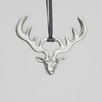 Reindeer Pewter Christmas Decoration, 2 of 2