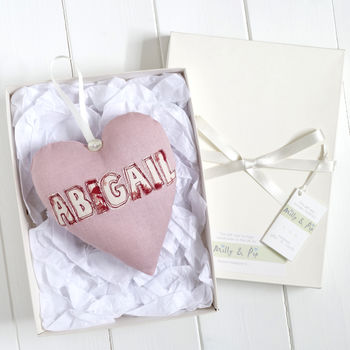 Personalised Embroidered Name Heart Gift, 12 of 12