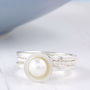 Pearl Stacking Ring Set. Sterling Silver, thumbnail 9 of 12