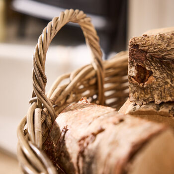 Willow Wicker Rattan Log Basket With Handles, 5 of 5