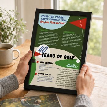 Personalised 40th Birthday Gift Print For Golfer, 3 of 8
