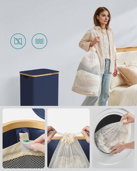 Slim Laundry Basket Hamper With Lid, 5 of 8