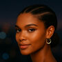 Tapered Rose Gold Sterling Silver Hoop Earrings, thumbnail 5 of 8