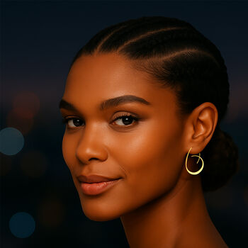 Tapered Rose Gold Sterling Silver Hoop Earrings, 5 of 8
