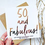 Fifty And Fabulous | 50th Birthday Card For Her, thumbnail 2 of 3
