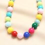 Chunky Rainbow Beaded Necklace In Gold Plating, thumbnail 2 of 4