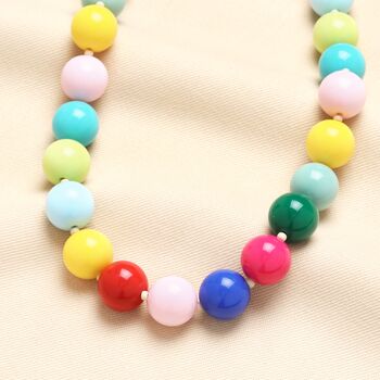Chunky Rainbow Beaded Necklace In Gold Plating, 2 of 4