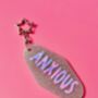 The 'Sparkly Anxious' Motel Keyring / Fun Anxiety Humour Gift For Sister, thumbnail 1 of 6