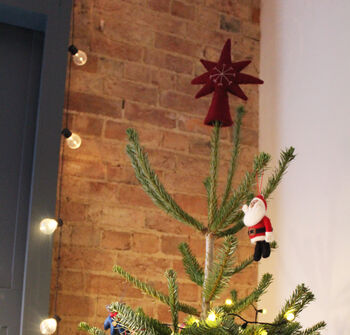 Handmade Felt Crimson Star Christmas Tree Topper, 4 of 7