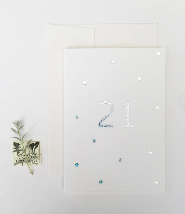 Image of 21st Birthday Hologram Confetti Card