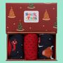 Men's Bamboo Socks Gift Box Christmas Animals, thumbnail 1 of 5