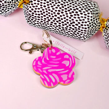 Pink Flower Mirror Keyring, 5 of 7