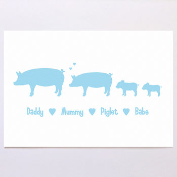 Personalised Pig Family Print, 3 of 5