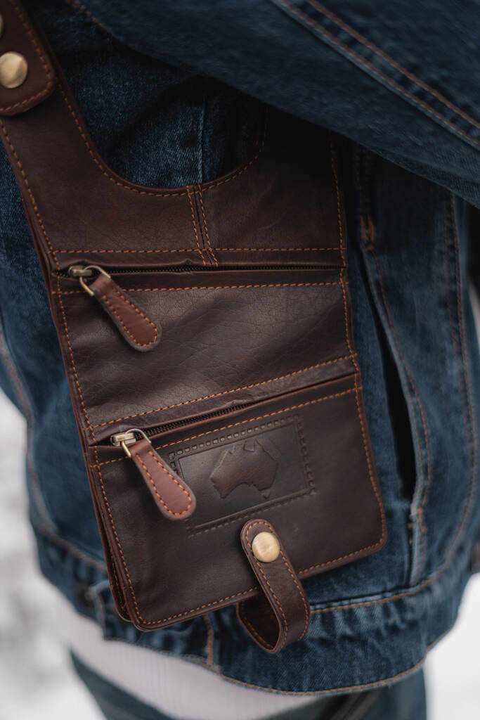 Leather Shoulder Holster Wallet / Bag By Wombat