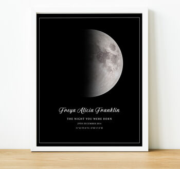 Personalised Moon Phase Print Birthday Gift, 2 of 8