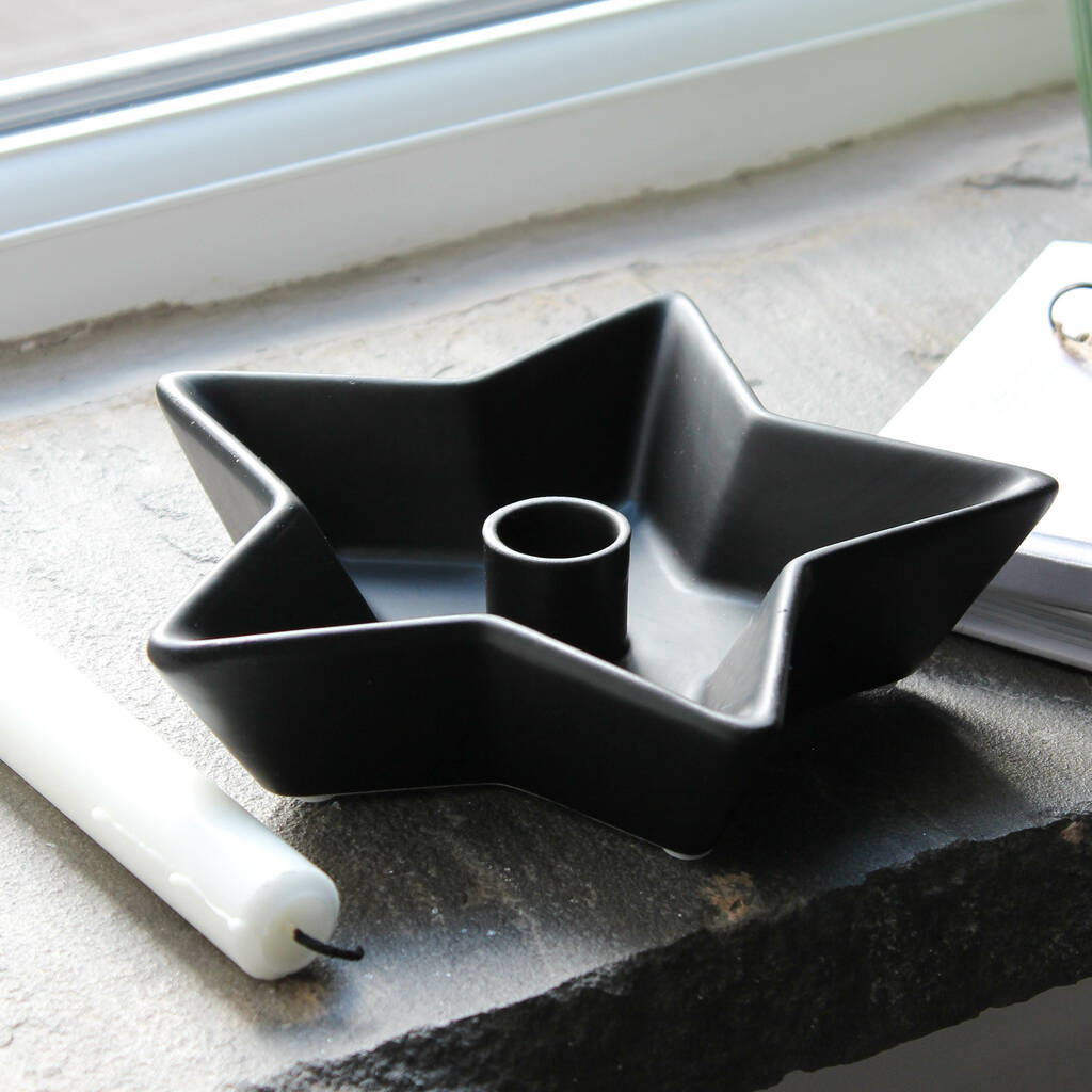 Black Star Candlestick Holder By Marquis & Dawe