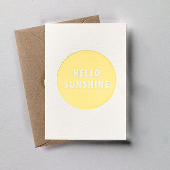 Hello Sunshine Small Letterpress Card, 3 of 4