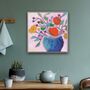 Neon Bright Abstract Floral Painting, thumbnail 9 of 10