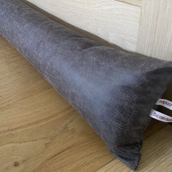 Faux Leather Draught Excluder, Heavy Draft Stopper, 3 of 4