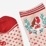 Women's Bamboo Socks Red Robin Christmas Wreath, thumbnail 4 of 5