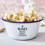 Personalised Enamel Popcorn Bowl For Kids, thumbnail 1 of 8