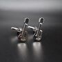 Guitar Silver Cufflinks Gift For Musicians 316 L Stainless Steel Rock Accessory, thumbnail 2 of 5