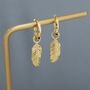 Sterling Silver Feather Hoop Earrings, thumbnail 4 of 11