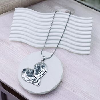 Long Broken Heart Statement Necklace, 2 of 4