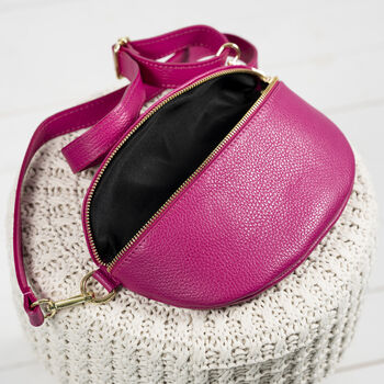 Bright Pink Soft Leather Bum Bag, 4 of 10