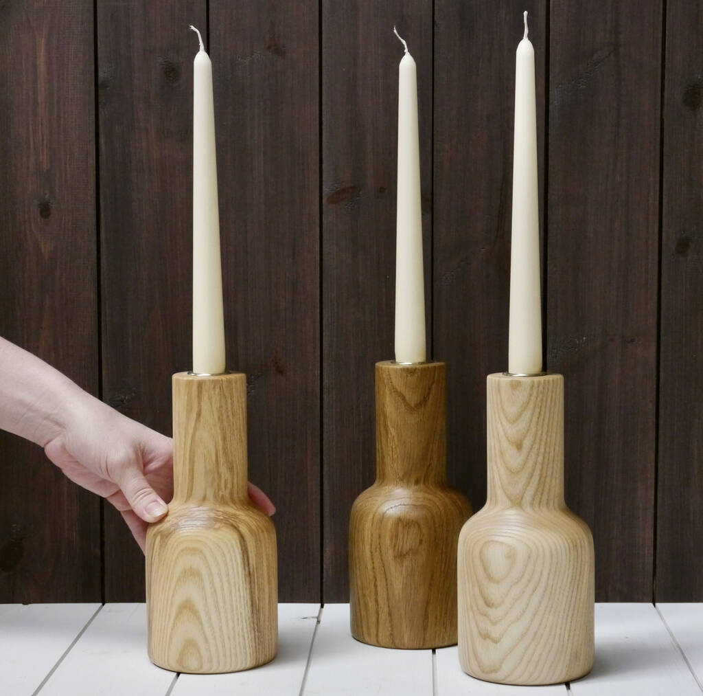 Handmade Wooden Candle Stick Holder, 1 of 4