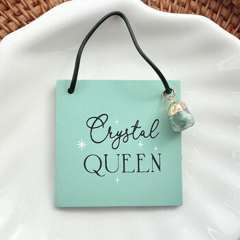 Crystal Queen Mini Hanging Sign With Green Aventurine, 4 of 4