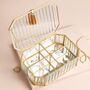 Large Ribbed Glass Jewellery Box In Gold, thumbnail 4 of 4