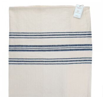 Pure Belgian Linen Tablecloth With Blue Stripe, 2 of 3